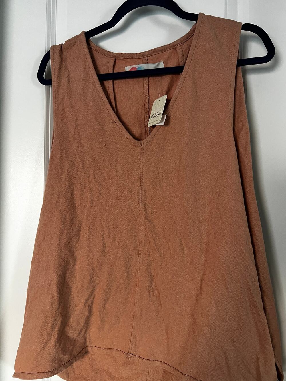 NWT Free People Beach "Bubble" V-neck sleeveless top | Tuscany | Small